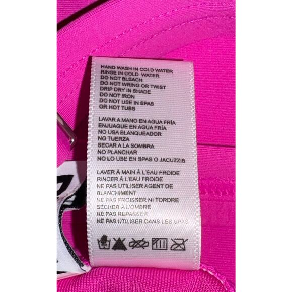 DKNY One Piece Pink Large Swimsuit Ruched Tummy Slimming Crossback Padded Bra - Picture 6 of 10